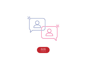 B2B icon on white background, a Person Illustration by Vector Creator