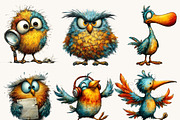 Whimsical Funny Birds Clipart, an Animal Illustration by Design Scotch (Thumbnail 4 of 9)