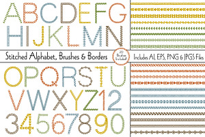 Stitched Alphabet and Brushes