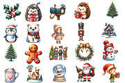 Cute Christmas watercolor clipar, an Illustration by Designworld (Thumbnail 3 of 6)