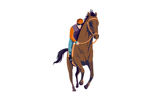 Jockey riding racehorse on a fast, a Sport Illustration by the8monkey