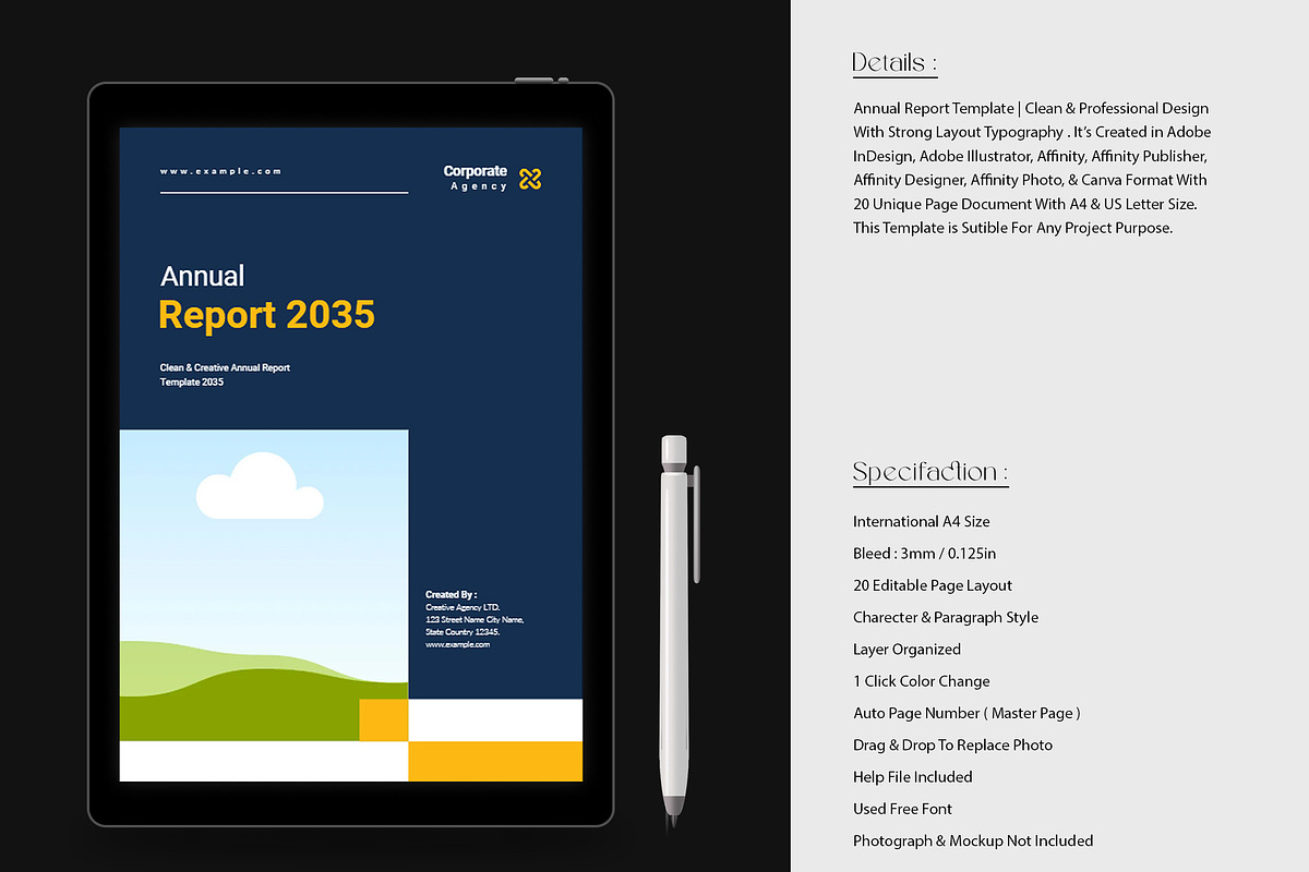 Annual Report Brochure Template, a Brochure Template by Spark_Creative (Photo 2 of 9)