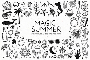 Magic Summer doodles and line art