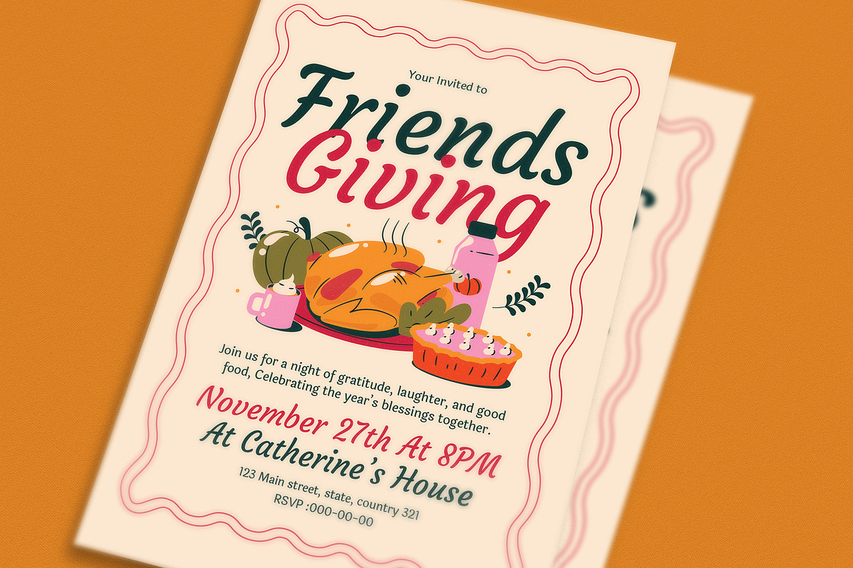 Thanksgiving Dinner Invitation, a Flyer Template by VectorVactory (Photo 3 of 3)