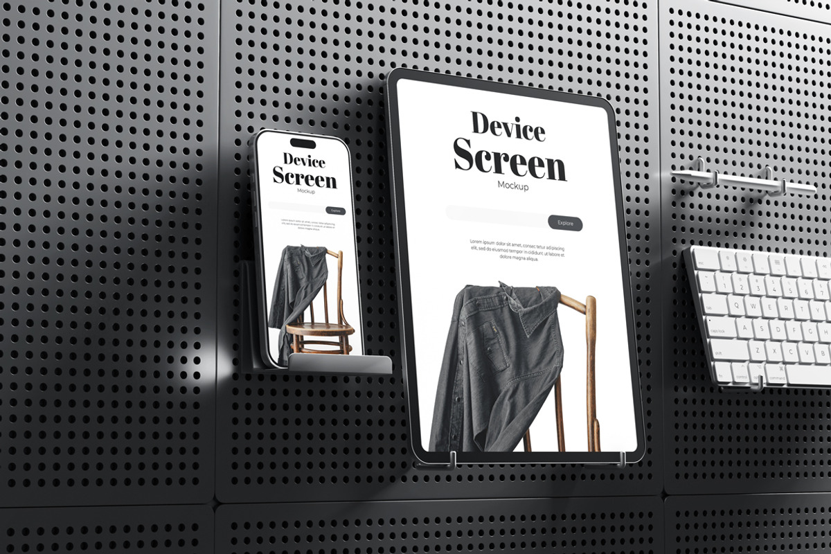 Device Screen Mockup With Pegboard, a Device Mockup by Rizky Audymas (Photo 5 of 7)