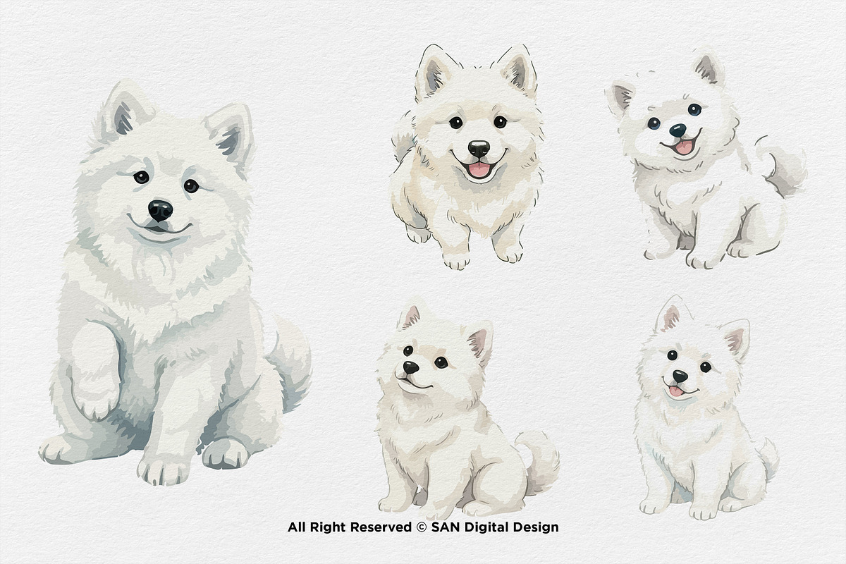 15 Bundle Watercolor White Puppy Dog, an Animal Illustration by Morspective (Photo 5 of 8)