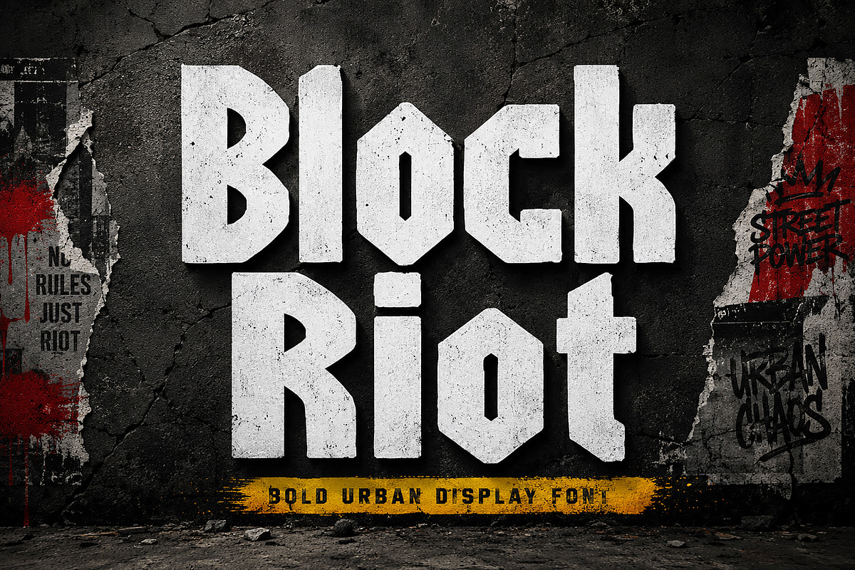 Block Riot, a Slab Serif Font by Wow Magic (Photo 1 of 5)