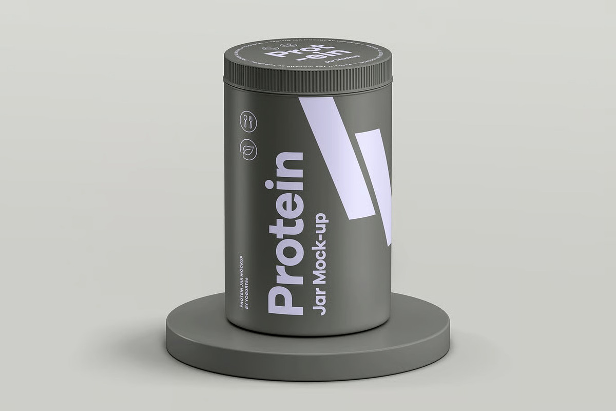 Protein Tall Jar Mock-up, a Packaging Mockup by zippypixelstudio (Photo 11 of 12)