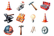 Labor Day Clipart, a Graphic by CitraGraphics (Thumbnail 2 of 4)