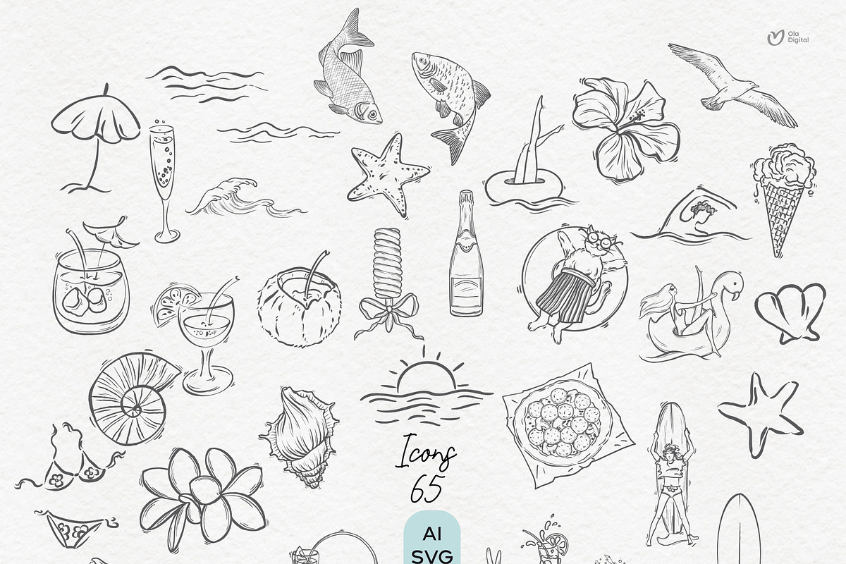 Beach Party SVG Bundle, an Icon by ollalya (Photo 5 of 10)