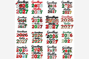 Goodbye 2026 Hello 2027 Christmas, an Emoji Icon by Tanya Kart (Thumbnail 6 of 10)