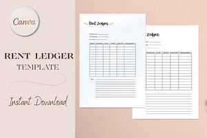 Rent Ledger Canva Template