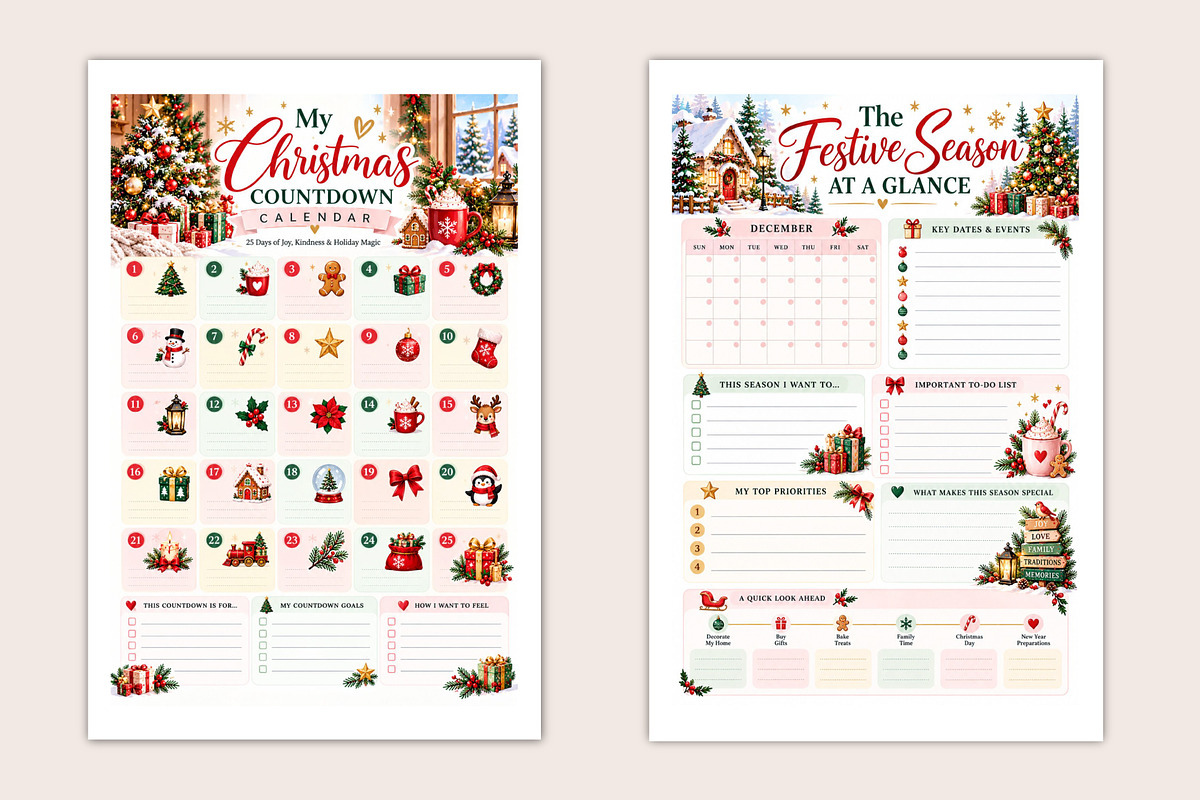 Merry & Bright Planner, a Stationery Template by Designmela01 (Photo 5 of 5)
