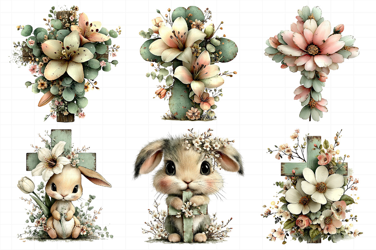 Easter Floral Cross Clipart, an Illustration by Daily.Designs (Photo 5 of 8)