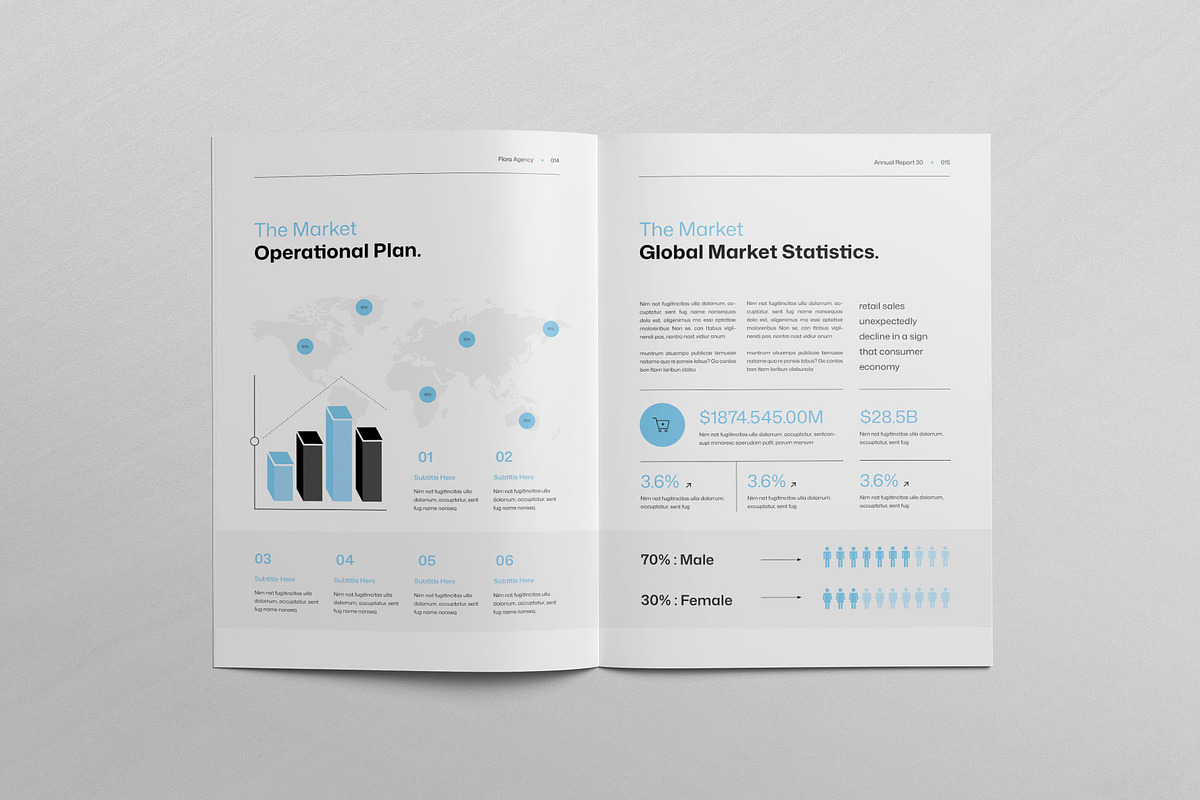 FLORA | Annual Report Template, a Brochure Template by KreateTribe (Photo 6 of 9)