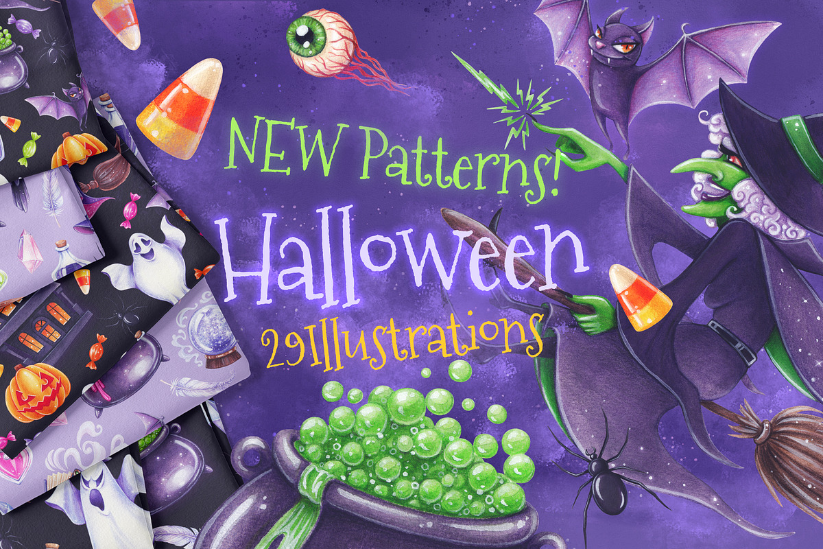 Halloween Illustrations & Patterns, a Seasonal Illustration by Bigio Designs (Photo 1 of 6)