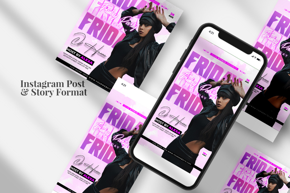 Friday Club Party – Instagram PSD, a Social Media Template by studioflyers.com (Photo 3 of 3)