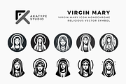 Virgin Mary Icon Vector, an Icon by Akatype Studio (Thumbnail 1 of 3)