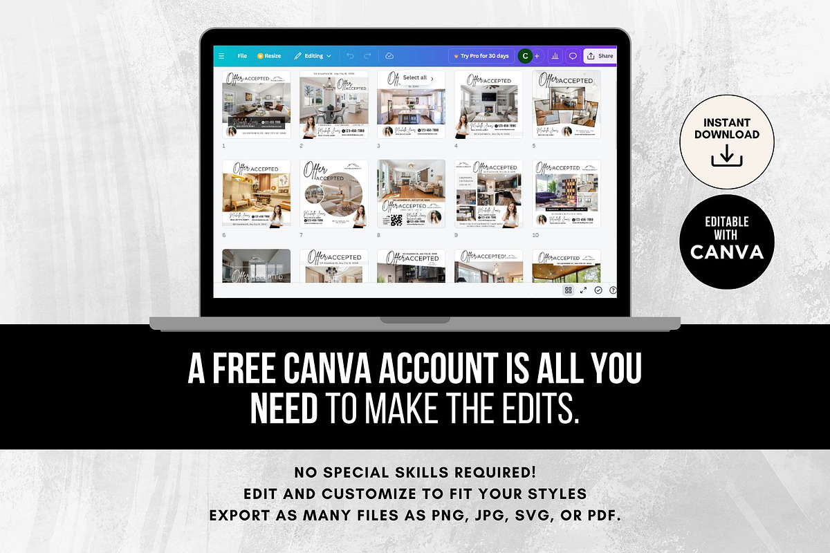 Offer Accepted Instagram Posts Canva, a Social Media Template by CreativeVinesStore (Photo 6 of 6)