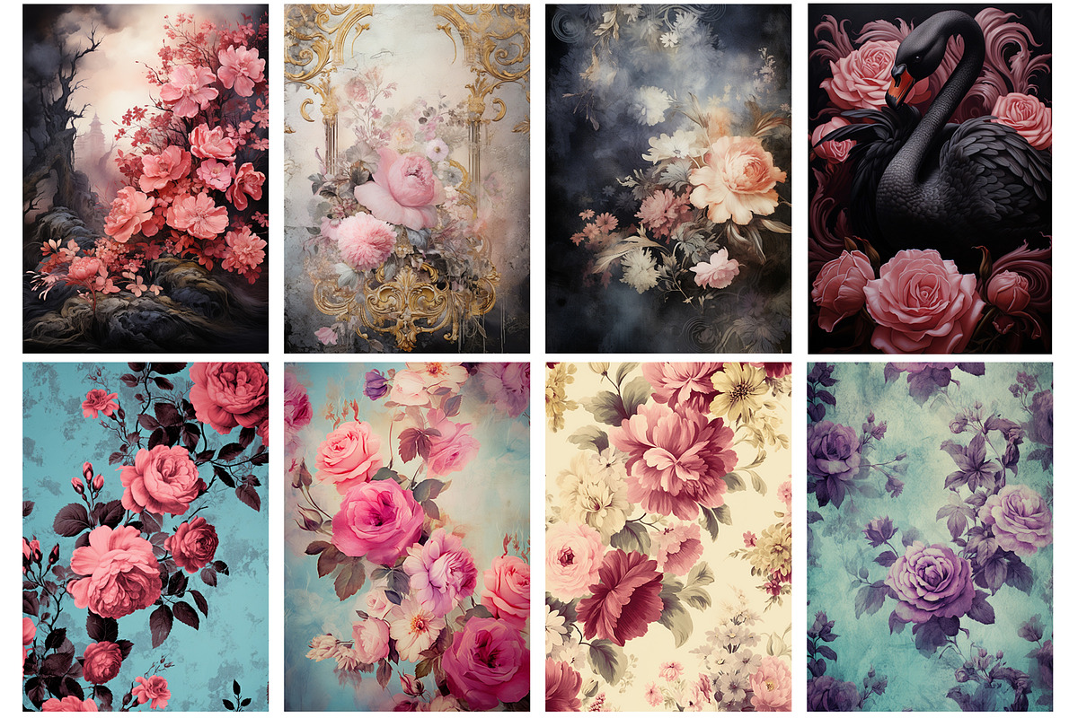 300 Vintage Floral Designs, a Texture Illustration by Gonez Studio (Photo 3 of 7)