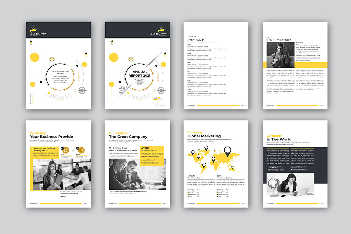 Annual Report Bundle | Word, indd, a Brochure Template by obayes (Photo 3 of 51)