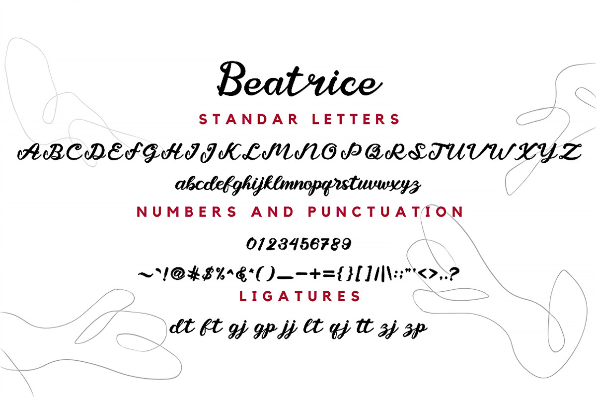 Beatrice Font Elegant Script, a Script Font by Ahmad Pkp Studio (Photo 7 of 8)