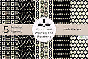 Black and White Boho Pattern Bundle, a Pattern Graphic by irenepachadesign (Thumbnail 1 of 7)