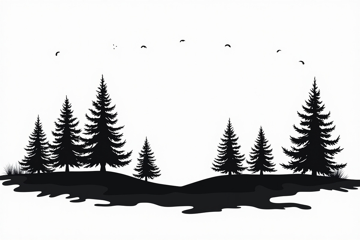 Pine Forest Silhouette Bundle, a Graphic by Creativeshirt (Photo 14 of 16)