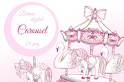Carousel clipart, an Illustration by DarinaDigital (Thumbnail 1 of 5)