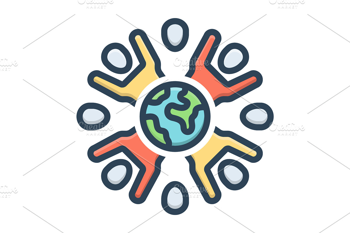 Global community color icon, a Duotone Icon by Creative priyanka