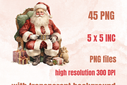 Watercolor Antique Christmas Clipart, a Seasonal Illustration by GiraffeCreative (Thumbnail 2 of 9)