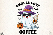 Ghouls Love Coffee Sublimation PNG, an Illustration by Libby Wishes (Thumbnail 1 of 6)
