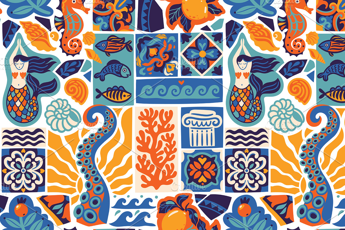Mediterranean Mosaic Dream, a Pattern Graphic by PenguinHouse (Photo 6 of 7)