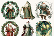 Celestial Santa Claus Clipart Bundle, a Seasonal Illustration by BusyDaydesign (Thumbnail 3 of 9)