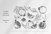 Black & white pomegranates, an Object Graphic by Jeanna Draw (Thumbnail 3 of 8)