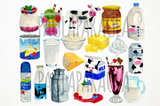 Watercolor Dairy Clipart, Milk, an Object Graphic by Paulaparaula (Thumbnail 2 of 3)