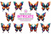 Intricate Rainbow Butterflies Clipar, an Illustration by cherrydesign (Thumbnail 1 of 4)