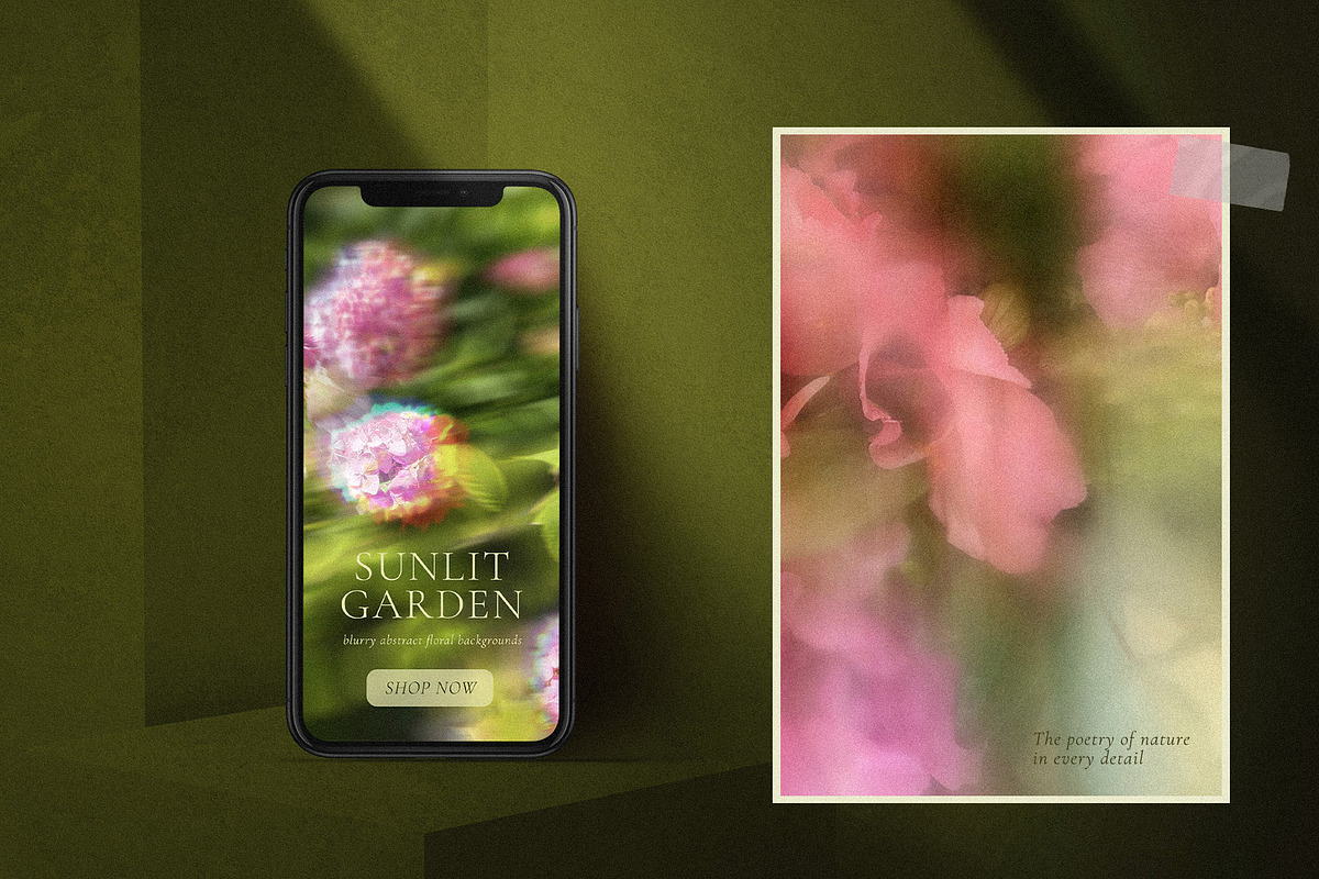 Blurry Flowers Abstract Backgrounds, a Background Graphic by Yuliya Derbisheva (Photo 11 of 12)