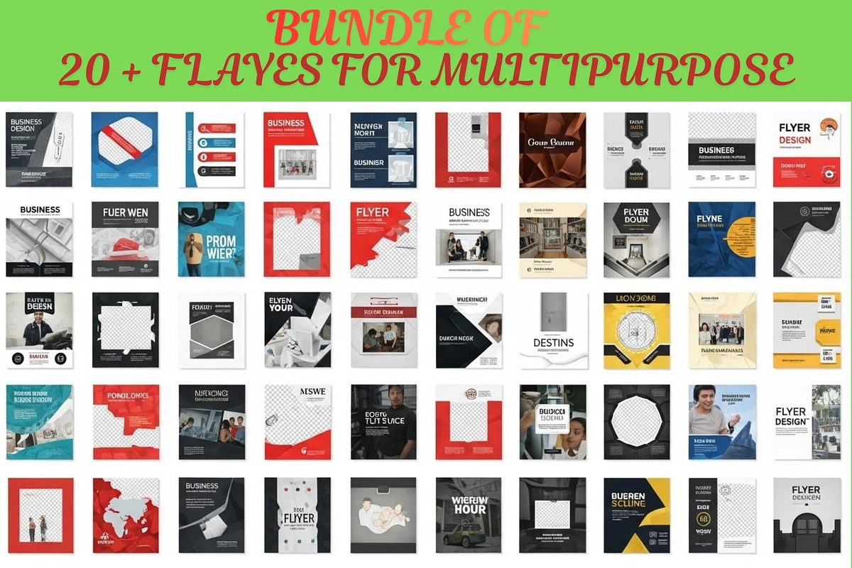 20 Editable Flyer Templates, a Social Media Template by Aban's World (Photo 1 of 4)