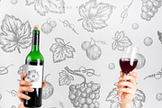 Wine Bottle Mockup Set 2, a Cups & Container Mockup by YuMyart (Thumbnail 3 of 7)