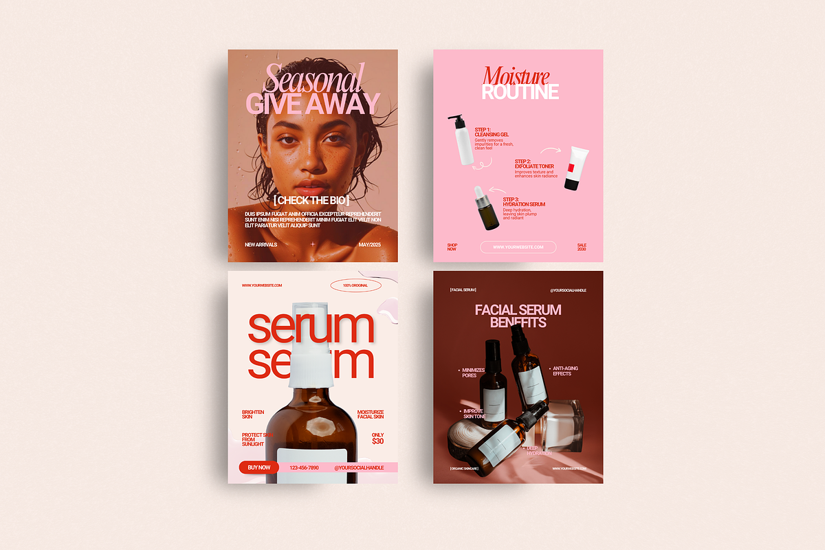 Pinkish Skincare Instagram Templates, a Social Media Template by My Template Studio (Photo 13 of 16)