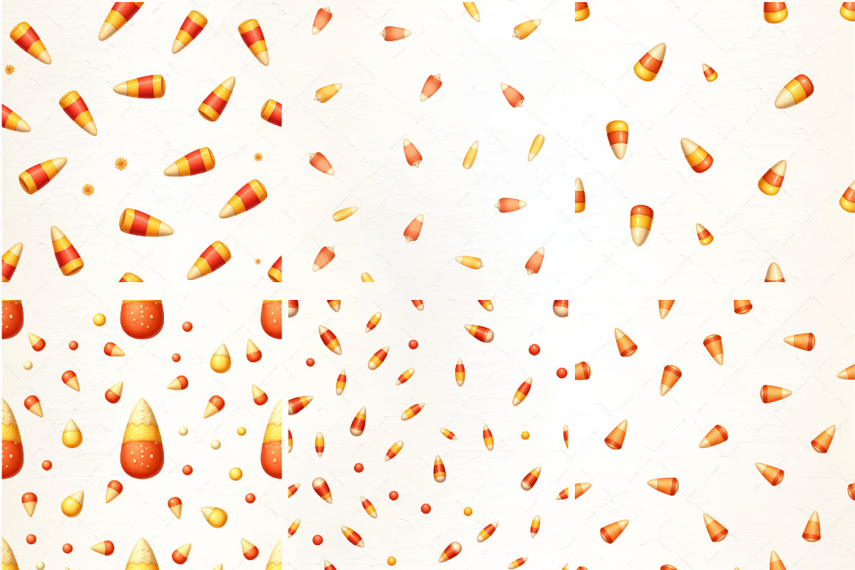 Halloween Candy Corn Pattern Clipart, an Illustration by CrexoraLab (Photo 3 of 5)