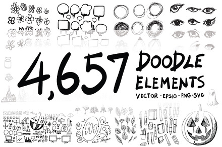4657 Hand Drawn doodle elements
