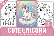 Cute Unicorn Coloring Pages for Kids, an Animal Illustration by Design Station (Thumbnail 1 of 4)