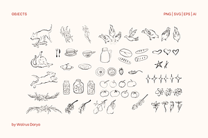 Whimsical Pencil Doodles Clipart