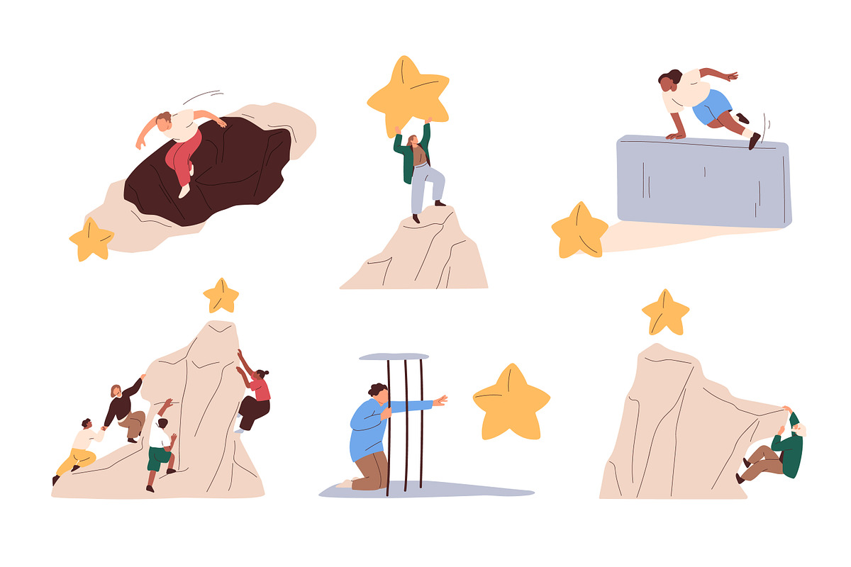 People achieving goals concept set, a Person Illustration by Good Studio (Photo 1 of 7)