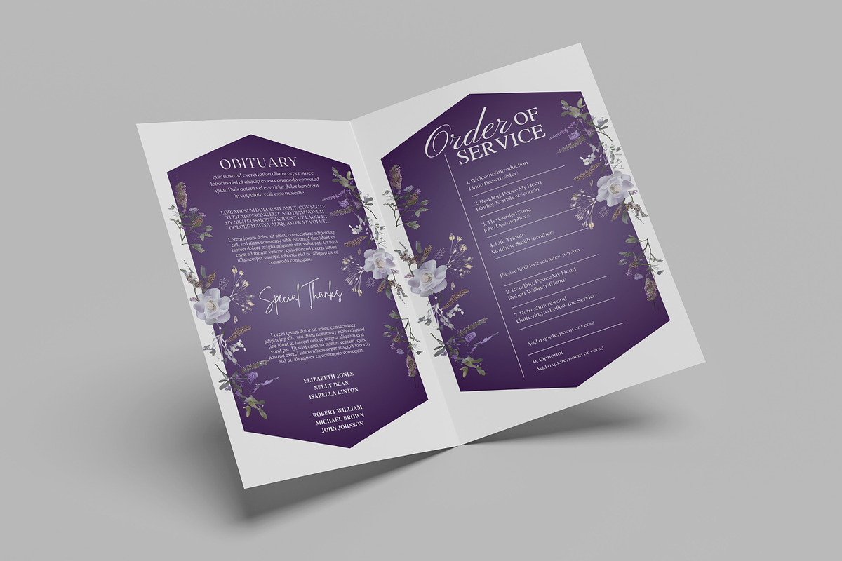 Funeral Program Editable Template, a Templates & Theme by iloveTemplate