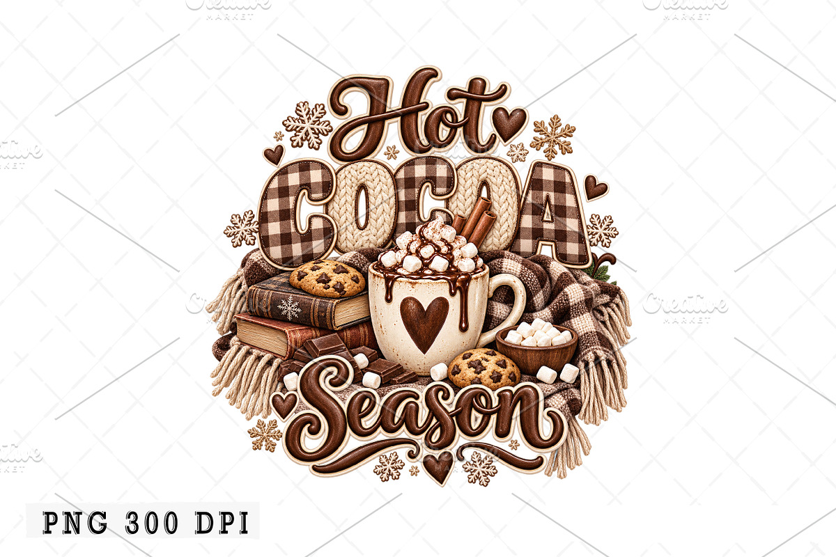 Hot Cocoa Season png, a Seasonal Illustration by Watercolor design (Photo 1 of 3)