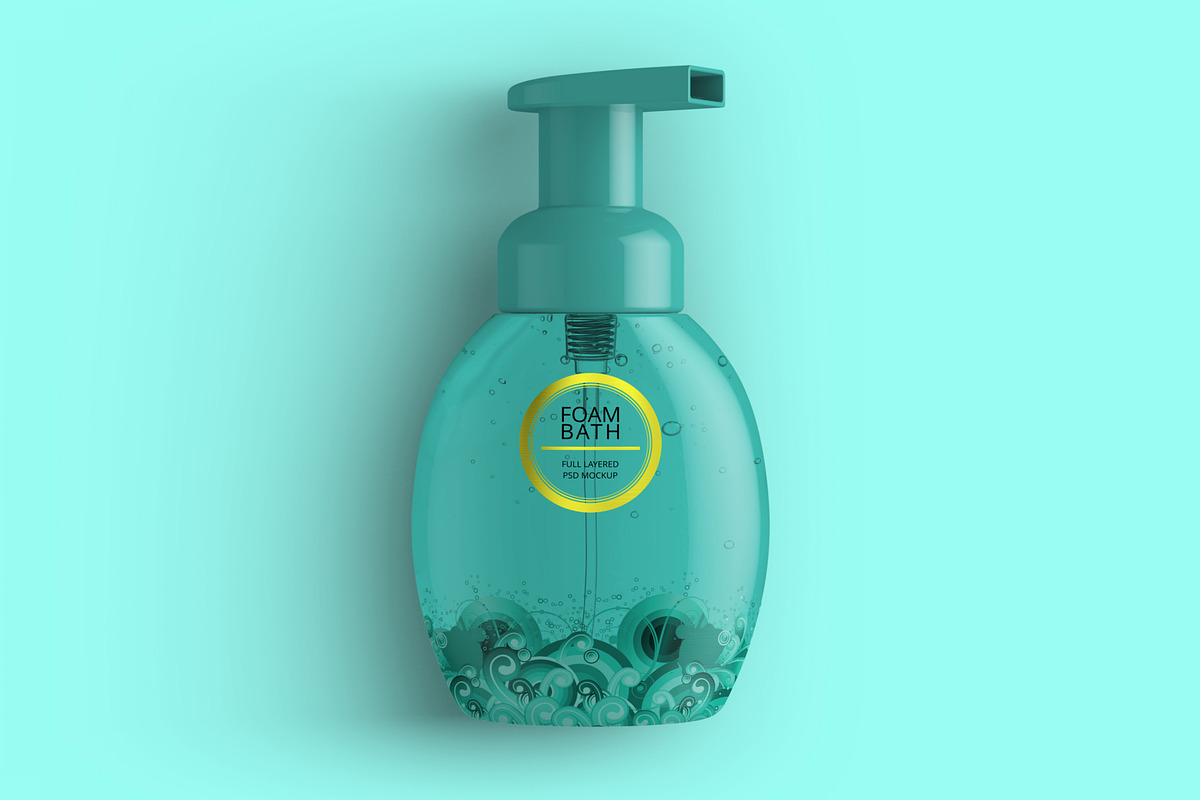 Foaming Soap Dispenser Bottle Mockup, a Cups & Container Mockup by Digitalphaser (Photo 8 of 8)