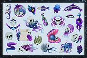 DARK MERMAID WORLD collection, a Seasonal Illustration by SecondOfJuly (Thumbnail 2 of 5)